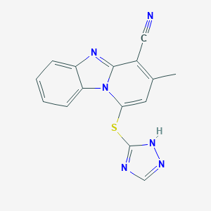 3-methyl-1-(1H-1,2,4-triazol-5-ylsulfanyl)pyrido[1,2-a]benzimidazole-4-carbonitrile