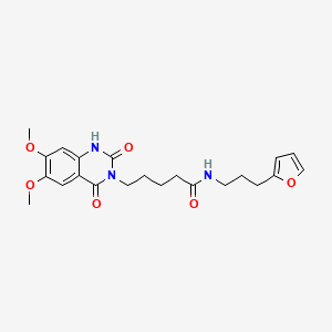 5-(6,7-dimethoxy-2,4-dioxo-1,4-dihydroquinazolin-3(2H)-yl)-N-[3-(2-furyl)propyl]pentanamide