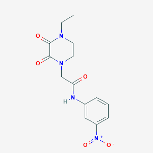 molecular formula C14H16N4O5 B2930084 2-(4-ethyl-2,3-dioxopiperazin-1-yl)-N-(3-nitrophenyl)acetamide CAS No. 868680-62-0