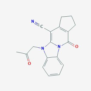 11-oxo-5-(2-oxopropyl)-2,3,5,11-tetrahydro-1H-cyclopenta[4,5]pyrido[1,2-a]benzimidazole-4-carbonitrile