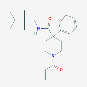 4-Phenyl-1-prop-2-enoyl-N-(2,2,3-trimethylbutyl)piperidine-4-carboxamide