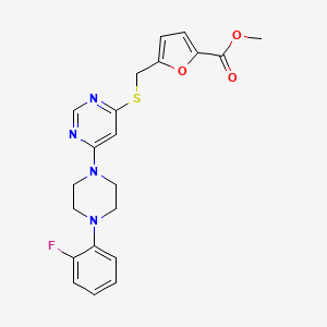 Methyl 5-(((6-(4-(2-fluorophenyl)piperazin-1-yl)pyrimidin-4-yl)thio)methyl)furan-2-carboxylate