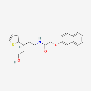 molecular formula C21H23NO3S B2930109 N-(5-hydroxy-3-(thiophen-2-yl)pentyl)-2-(naphthalen-2-yloxy)acetamide CAS No. 2034507-74-7