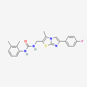 molecular formula C22H21FN4OS B2930115 1-(2,3-Dimethylphenyl)-3-((6-(4-fluorophenyl)-3-methylimidazo[2,1-b]thiazol-2-yl)methyl)urea CAS No. 1421522-69-1