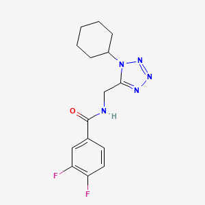 molecular formula C15H17F2N5O B2930117 N-((1-cyclohexyl-1H-tetrazol-5-yl)methyl)-3,4-difluorobenzamide CAS No. 921503-18-6