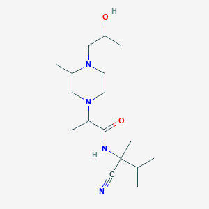 molecular formula C17H32N4O2 B2930118 N-(1-cyano-1,2-dimethylpropyl)-2-[4-(2-hydroxypropyl)-3-methylpiperazin-1-yl]propanamide CAS No. 1356723-89-1