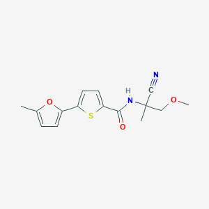 molecular formula C15H16N2O3S B2930120 N-(1-cyano-2-methoxy-1-methylethyl)-5-(5-methylfuran-2-yl)thiophene-2-carboxamide CAS No. 1797612-35-1