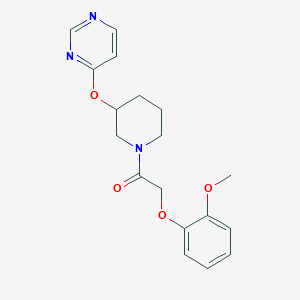 2-(2-Methoxyphenoxy)-1-(3-(pyrimidin-4-yloxy)piperidin-1-yl)ethanone