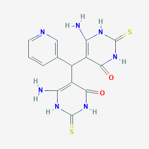 molecular formula C14H13N7O2S2 B293014 6-amino-5-[(6-amino-4-oxo-2-thioxo-1,2,3,4-tetrahydropyrimidin-5-yl)(pyridin-3-yl)methyl]-2-thioxo-2,3-dihydropyrimidin-4(1H)-one 