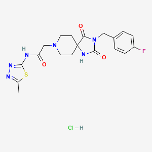 2-(3-(4-fluorobenzyl)-2,4-dioxo-1,3,8-triazaspiro[4.5]decan-8-yl)-N-(5-methyl-1,3,4-thiadiazol-2-yl)acetamide hydrochloride
