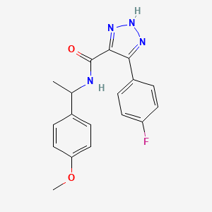 molecular formula C18H17FN4O2 B2930141 4-(4-fluorophenyl)-N-(1-(4-methoxyphenyl)ethyl)-1H-1,2,3-triazole-5-carboxamide CAS No. 1790196-92-7