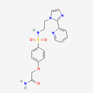 2-(4-(N-(2-(2-(pyridin-2-yl)-1H-imidazol-1-yl)ethyl)sulfamoyl)phenoxy)acetamide