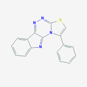 molecular formula C17H10N4S B293015 1-Phenyl[1,3]thiazolo[2',3':3,4][1,2,4]triazino[5,6-b]indole 