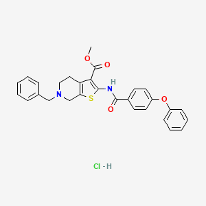 Methyl 6-benzyl-2-(4-phenoxybenzamido)-4,5,6,7-tetrahydrothieno[2,3-c]pyridine-3-carboxylate hydrochloride