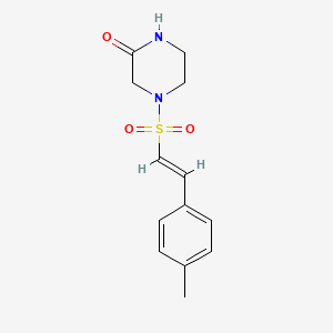 4-[(E)-2-(4-methylphenyl)ethenyl]sulfonylpiperazin-2-one