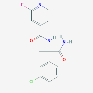 2-(3-Chlorophenyl)-2-[(2-fluoropyridin-4-yl)formamido]propanamide