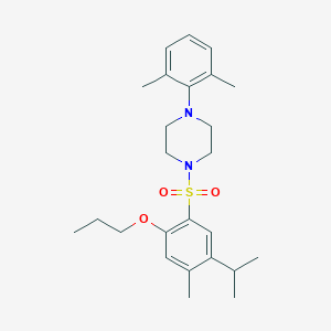 molecular formula C25H36N2O3S B2930167 1-(2,6-Dimethylphenyl)-4-[4-methyl-5-(propan-2-yl)-2-propoxybenzenesulfonyl]piperazine CAS No. 2415586-94-4