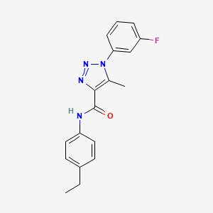 molecular formula C18H17FN4O B2930171 N-(4-ethylphenyl)-1-(3-fluorophenyl)-5-methyl-1H-1,2,3-triazole-4-carboxamide CAS No. 866846-81-3