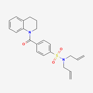 molecular formula C22H24N2O3S B2930187 N,N-二烯丙基-4-(3,4-二氢喹啉-1(2H)-基羰基)苯磺酰胺 CAS No. 393838-25-0