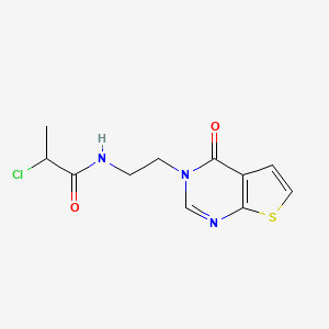2-Chloro-N-[2-(4-oxothieno[2,3-d]pyrimidin-3-yl)ethyl]propanamide