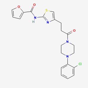 N-(4-(3-(4-(2-chlorophenyl)piperazin-1-yl)-3-oxopropyl)thiazol-2-yl)furan-2-carboxamide