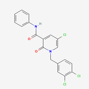 molecular formula C19H13Cl3N2O2 B2930200 5-chloro-1-(3,4-dichlorobenzyl)-2-oxo-N-phenyl-1,2-dihydro-3-pyridinecarboxamide CAS No. 339008-85-4