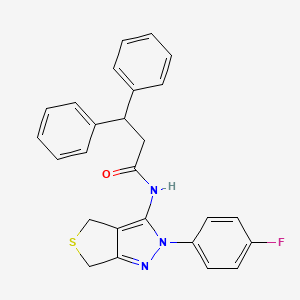 molecular formula C26H22FN3OS B2930206 N-(2-(4-fluorophenyl)-4,6-dihydro-2H-thieno[3,4-c]pyrazol-3-yl)-3,3-diphenylpropanamide CAS No. 921106-02-7