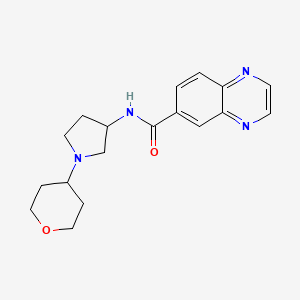 molecular formula C18H22N4O2 B2930217 N-[1-(Oxan-4-yl)pyrrolidin-3-yl]quinoxaline-6-carboxamide CAS No. 2415533-07-0