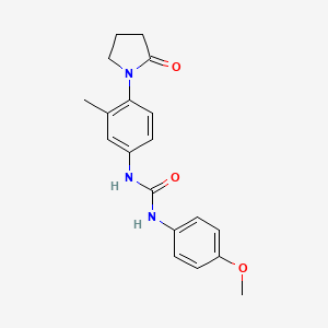 molecular formula C19H21N3O3 B2930218 1-(4-Methoxyphenyl)-3-(3-methyl-4-(2-oxopyrrolidin-1-yl)phenyl)urea CAS No. 1208475-05-1