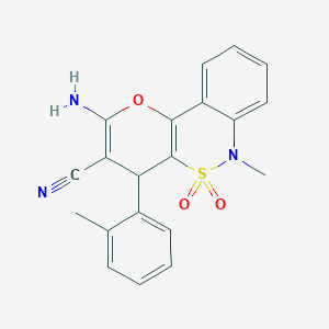 2-Amino-6-methyl-4-(2-methylphenyl)-4,6-dihydropyrano[3,2-c][2,1]benzothiazine-3-carbonitrile 5,5-dioxide