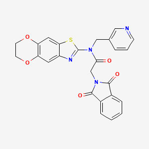molecular formula C25H18N4O5S B2930220 N-(6,7-dihydro-[1,4]dioxino[2',3':4,5]benzo[1,2-d]thiazol-2-yl)-2-(1,3-dioxoisoindolin-2-yl)-N-(pyridin-3-ylmethyl)acetamide CAS No. 891114-93-5
