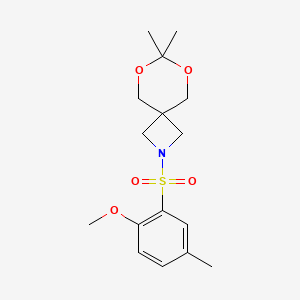 2-((2-Methoxy-5-methylphenyl)sulfonyl)-7,7-dimethyl-6,8-dioxa-2-azaspiro[3.5]nonane