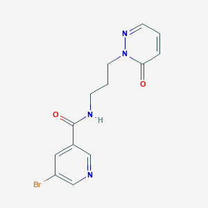 molecular formula C13H13BrN4O2 B2930250 5-bromo-N-(3-(6-oxopyridazin-1(6H)-yl)propyl)nicotinamide CAS No. 1210754-97-4