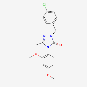 molecular formula C18H18ClN3O3 B2930255 2-(4-chlorobenzyl)-4-(2,4-dimethoxyphenyl)-5-methyl-2,4-dihydro-3H-1,2,4-triazol-3-one CAS No. 861206-39-5