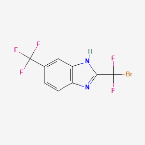 molecular formula C9H4BrF5N2 B2930259 2-[Bromo(difluoro)methyl]-5-(trifluoromethyl)-1H-benzimidazole CAS No. 1353778-41-2