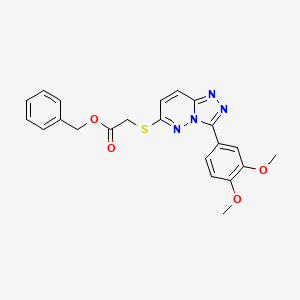 molecular formula C22H20N4O4S B2930260 Benzyl 2-((3-(3,4-dimethoxyphenyl)-[1,2,4]triazolo[4,3-b]pyridazin-6-yl)thio)acetate CAS No. 852438-00-7