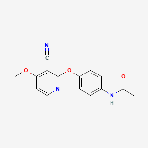 molecular formula C15H13N3O3 B2930278 N-{4-[(3-cyano-4-methoxy-2-pyridinyl)oxy]phenyl}acetamide CAS No. 339016-72-7