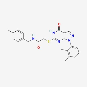 molecular formula C23H23N5O2S B2930283 2-((1-(2,3-二甲基苯基)-4-羟基-1H-吡唑并[3,4-d]嘧啶-6-基)硫代)-N-(4-甲基苄基)乙酰胺 CAS No. 922106-41-0