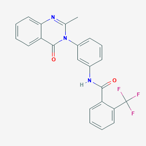 molecular formula C23H16F3N3O2 B2930285 N-(3-(2-methyl-4-oxoquinazolin-3(4H)-yl)phenyl)-2-(trifluoromethyl)benzamide CAS No. 898420-39-8