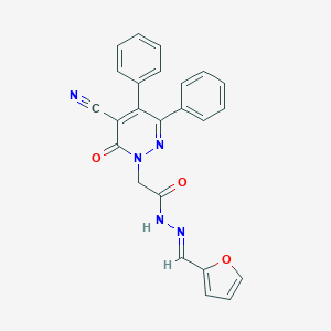 molecular formula C24H17N5O3 B293029 2-(5-cyano-6-oxo-3,4-diphenyl-1(6H)-pyridazinyl)-N'-(2-furylmethylene)acetohydrazide 