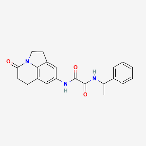 molecular formula C21H21N3O3 B2930309 N1-(4-oxo-2,4,5,6-tetrahydro-1H-pyrrolo[3,2,1-ij]quinolin-8-yl)-N2-(1-phenylethyl)oxalamide CAS No. 898435-84-2