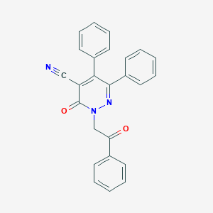 molecular formula C25H17N3O2 B293031 3-Oxo-2-(2-oxo-2-phenylethyl)-5,6-diphenyl-2,3-dihydro-4-pyridazinecarbonitrile 