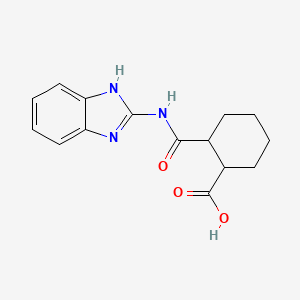 molecular formula C15H17N3O3 B2930310 2-((1H-benzimidazol-2-ylamino)carbonyl)cyclohexanecarboxylic acid CAS No. 908822-54-8