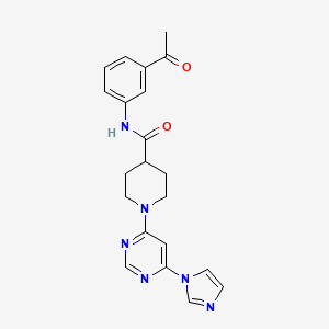 1-(6-(1H-imidazol-1-yl)pyrimidin-4-yl)-N-(3-acetylphenyl)piperidine-4-carboxamide