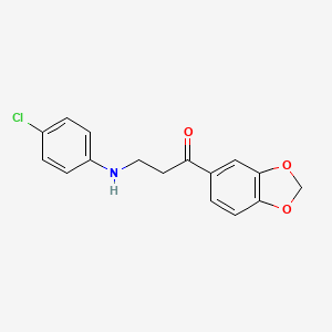molecular formula C16H14ClNO3 B2930328 1-(1,3-Benzodioxol-5-yl)-3-(4-chloroanilino)-1-propanone CAS No. 882748-32-5