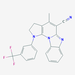 molecular formula C22H15F3N4 B293033 4-methyl-1-[3-(trifluoromethyl)phenyl]-2,3-dihydro-1H-pyrrolo[3',2':5,6]pyrido[1,2-a]benzimidazole-5-carbonitrile 