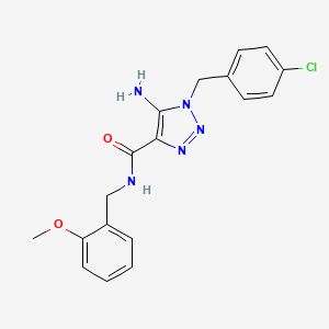 molecular formula C18H18ClN5O2 B2930330 5-amino-1-(4-chlorobenzyl)-N-(2-methoxybenzyl)-1H-1,2,3-triazole-4-carboxamide CAS No. 900013-63-0