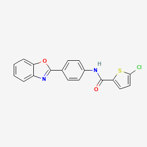 molecular formula C18H11ClN2O2S B2930345 N-[4-(1,3-benzoxazol-2-yl)phenyl]-5-chlorothiophene-2-carboxamide CAS No. 477503-79-0
