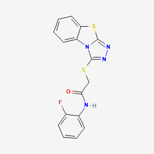molecular formula C16H11FN4OS2 B2930351 N-(2-fluorophenyl)-2-([1,2,4]triazolo[3,4-b][1,3]benzothiazol-1-ylsulfanyl)acetamide CAS No. 314261-52-4