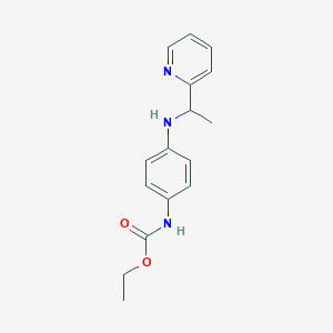 molecular formula C16H19N3O2 B2930354 ethyl N-(4-{[1-(pyridin-2-yl)ethyl]amino}phenyl)carbamate CAS No. 1156971-93-5